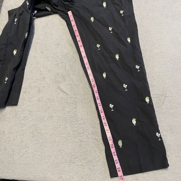 Brooks Brothers Pants Women's 8 Black Embroidered Martini Drinks Party Preppy - Picture 4 of 8